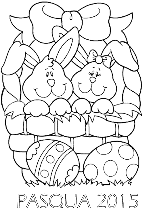 Disegno Coniglietti Pasqua 2015