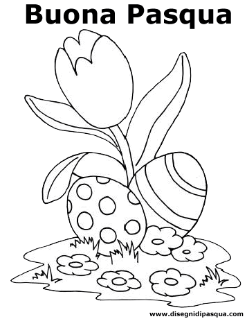 Disegno Tulipani di Pasqua da colorare