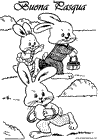 Disegni Conigli di Pasqua